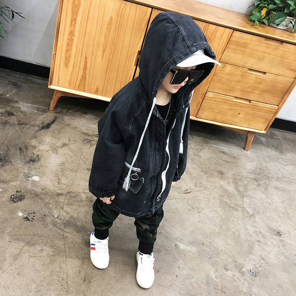 Κομψό παιδικό μακρύ μπουφάν σε δύο χρώματα για αγόρια