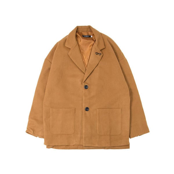 Късо мъжко палто с V-образна яка и бродерия в няколко цвята