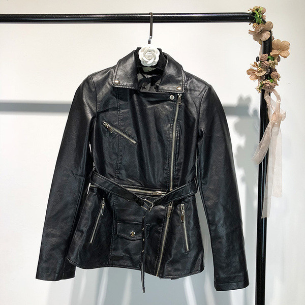 Модерно дамско яке от еко кожа с ципове в три цвята