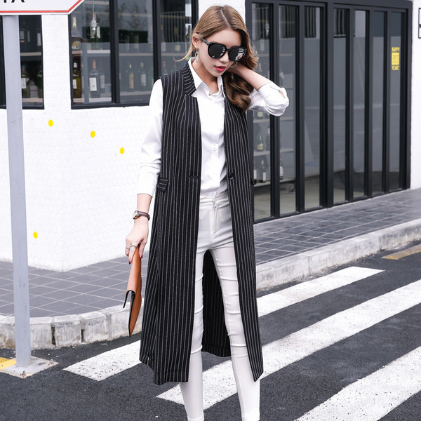 Μακρύ κομψό γυναικείο γιλέκο 