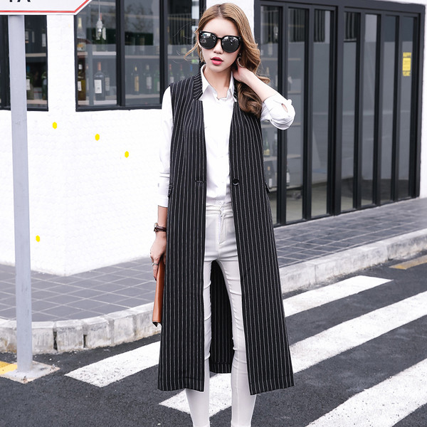 Μακρύ κομψό γυναικείο γιλέκο 