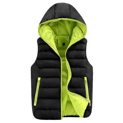 Ανδρικό γιλέκο με κουκούλα  σε δύο χρώματα