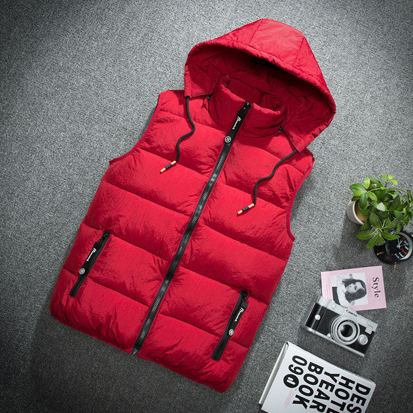Vestă modernă pentru bărbați cu glugă detașabilă în patru culori