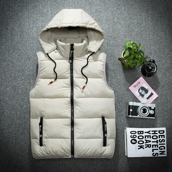 Vestă modernă pentru bărbați cu glugă detașabilă în patru culori