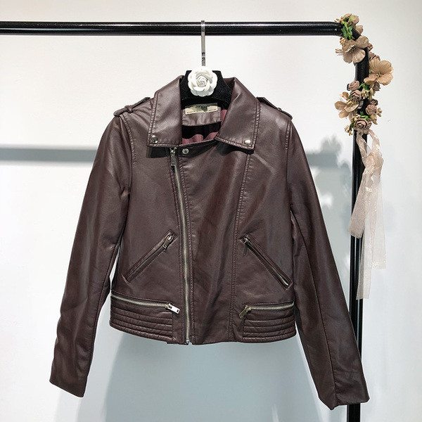 Модерно дамско яке от еко кожа в три цвята