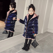 Μοντέρνο παιδικό μπουφάν με κουκούλα σε τρία χρώματα για κορίτσια