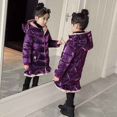 Μοντέρνο παιδικό μπουφάν με κουκούλα σε τρία χρώματα για κορίτσια