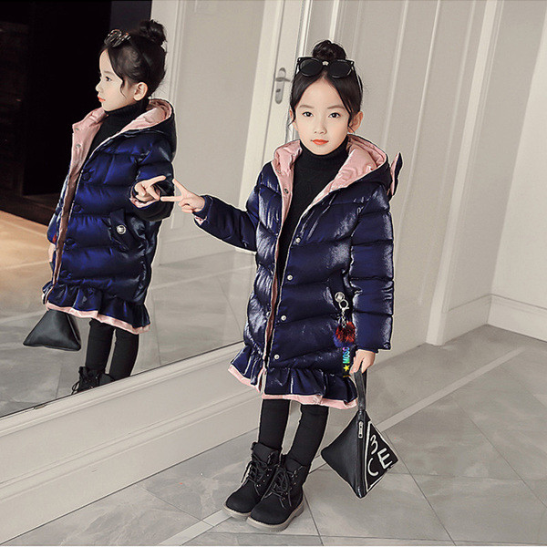 Μοντέρνο παιδικό μπουφάν με κουκούλα σε τρία χρώματα για κορίτσια