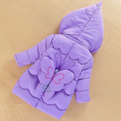 Κομψό παιδικό μπουφάν για κορίτσια με τρισδιάστατα στοιχεία σε διάφορα χρώματα