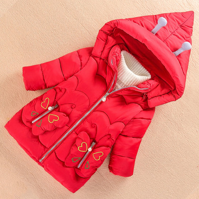 Κομψό παιδικό μπουφάν για κορίτσια με τρισδιάστατα στοιχεία σε διάφορα χρώματα