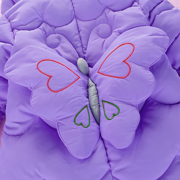 Κομψό παιδικό μπουφάν για κορίτσια με τρισδιάστατα στοιχεία σε διάφορα χρώματα