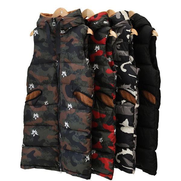 Γυναικείο μακρύ γιλέκο με 3D στοιχεία  και κουκούλα  - δύο μοντέλα