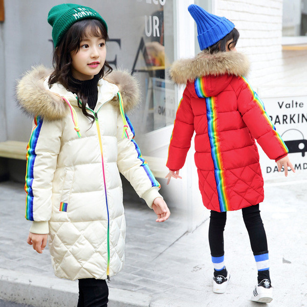 Geaca de iarna moderna cu gluga si puf pentru fete in trei culori