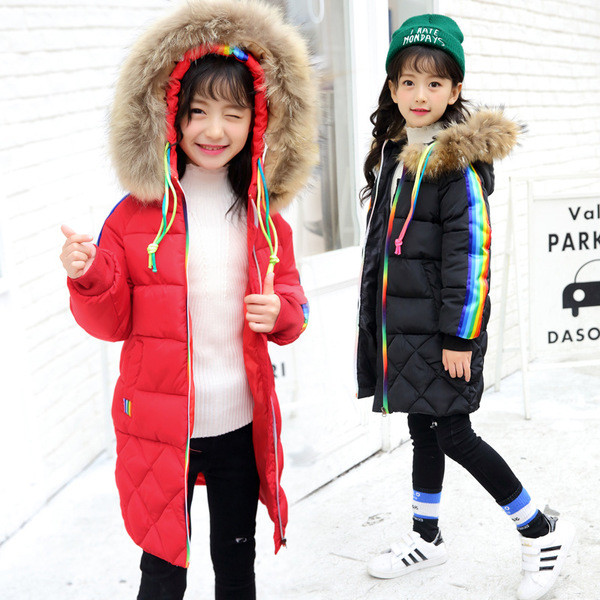 Geaca de iarna moderna cu gluga si puf pentru fete in trei culori