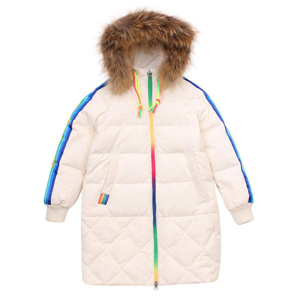 Geaca de iarna moderna cu gluga si puf pentru fete in trei culori