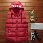 Ανδρικό αθλητικό γιλέκο με τσέπες και κουκούλα σε διάφορα χρώματα