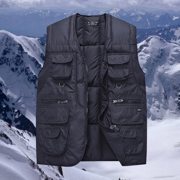 Ежедневен мъжки елек с джобове в два цвята 