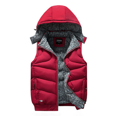 Μοντέρνο ανδρικό γιλέκο  με ψηλό κολάρο και κουκούλα σε τέσσερα χρώματα