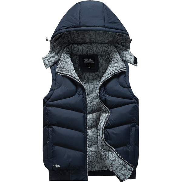 Μοντέρνο ανδρικό γιλέκο  με ψηλό κολάρο και κουκούλα σε τέσσερα χρώματα