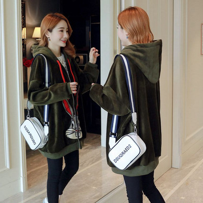 Мек суичър за бременни жени с апликация в два цвята