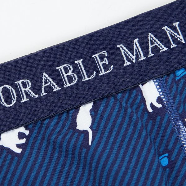 Boxeri pentru bărbați din bumbac în albastru