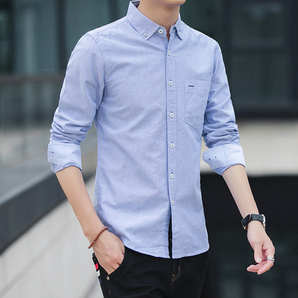 Cămașă simplă pentru bărbați, cu mâneci suflate