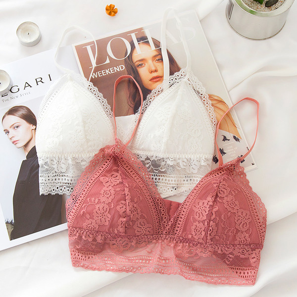 Μοντέρνο γυναικείο δαντελένιο σουτιέν  σε τρία χρώματα