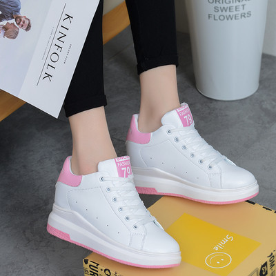 Tenisi casual dama cu talpa inalta in doua culori