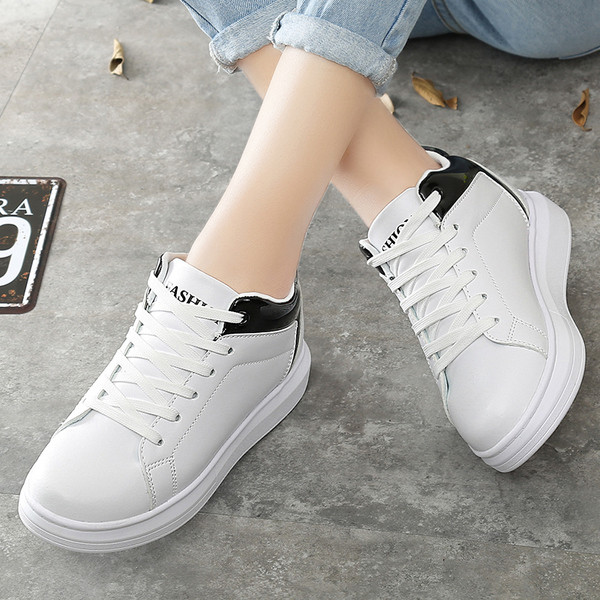 Tenisi casual dama cu talpa inalta in doua culori