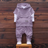 Παιδικό αθλητικό σετ για κορίτσια με μεγάλη τσέπη τριών τεμαχίων - τέσσερα χρώματα