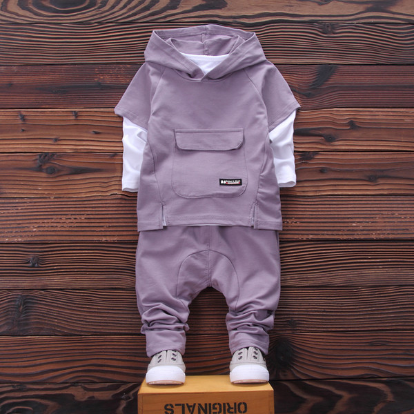 Παιδικό αθλητικό σετ για κορίτσια με μεγάλη τσέπη τριών τεμαχίων - τέσσερα χρώματα