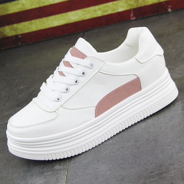 Μοντέρνα γυναικεία  πάνινα παπούτσια υψηλών τακουνιών