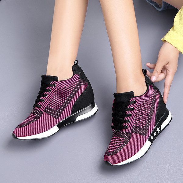 Tenisi dama cu platforma in trei culori