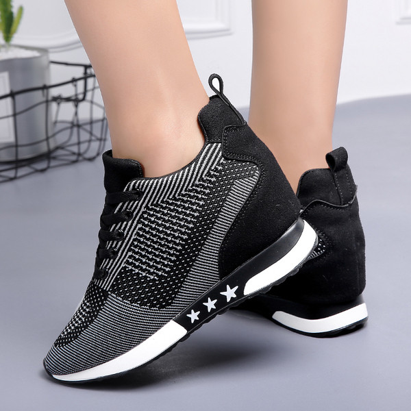 Tenisi dama cu platforma in trei culori