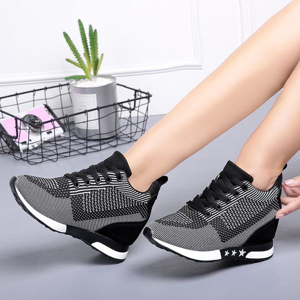 Tenisi dama cu platforma in trei culori