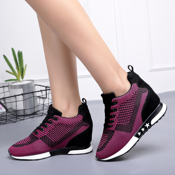 Tenisi dama cu platforma in trei culori