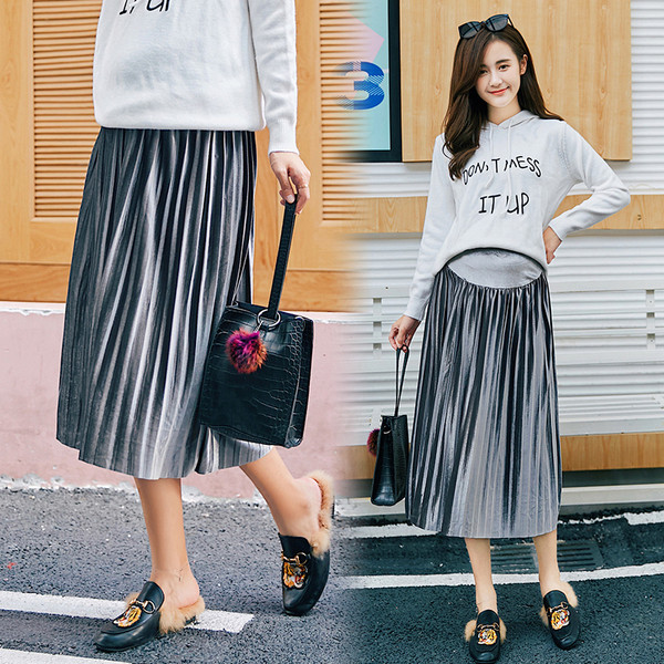 Modern rakott szoknya kismamáknak három színben