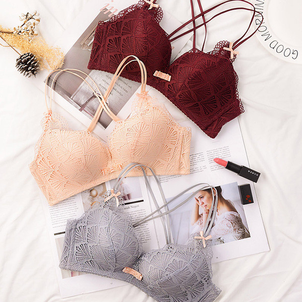 Μοντέρνο γυναικείο  σουτιέν με δαντέλα σε τέσσερα χρώματα