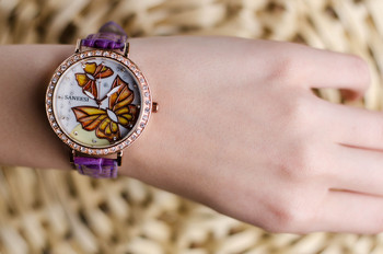 Дамски часовник Saneesi Butterfly в Лилаво
