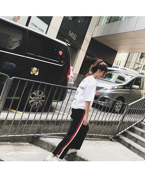 Pantaloni moderni pentru gravide cu margini laterale si fante - model lat