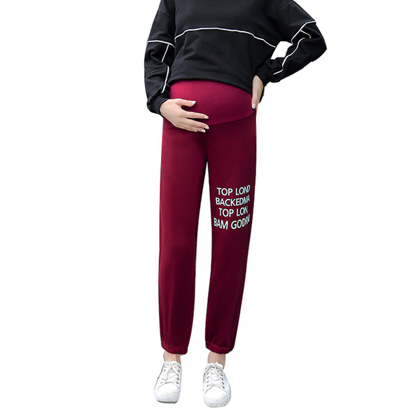 Καθημερινά παντελόνια για έγκυες γυναίκες σε δύο χρώματα με επιγραφές