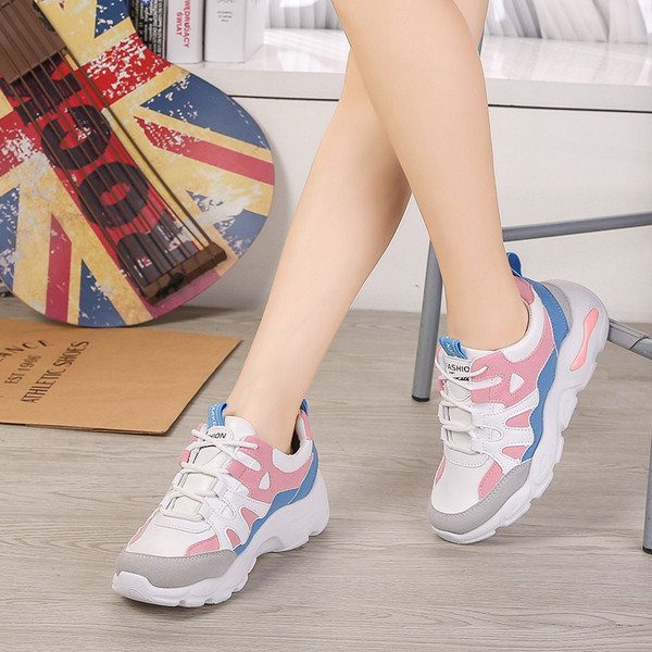 Adidasi sport dama cu platforma in trei culori