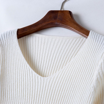 Ελαστικό πουλόβερ για έγκυες γυναίκες με V-λαιμό σε διάφορα χρώματα