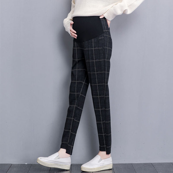 Άνετα παντελόνια για έγκυες γυναίκες σε σκούρο χρώμα