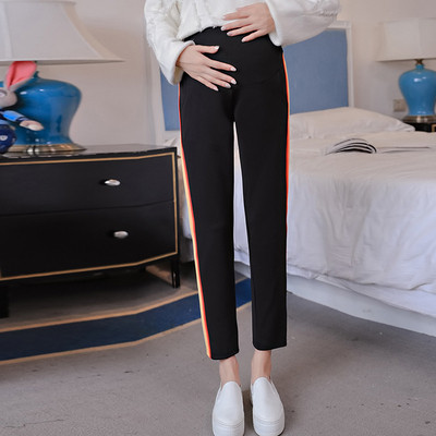 Καθημερινά παντελόνια για έγκυες γυναίκες με έγχρωμες άκρες