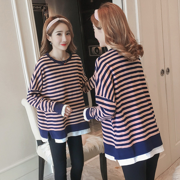 Bluza cu dungi pentru gravide in doua culori