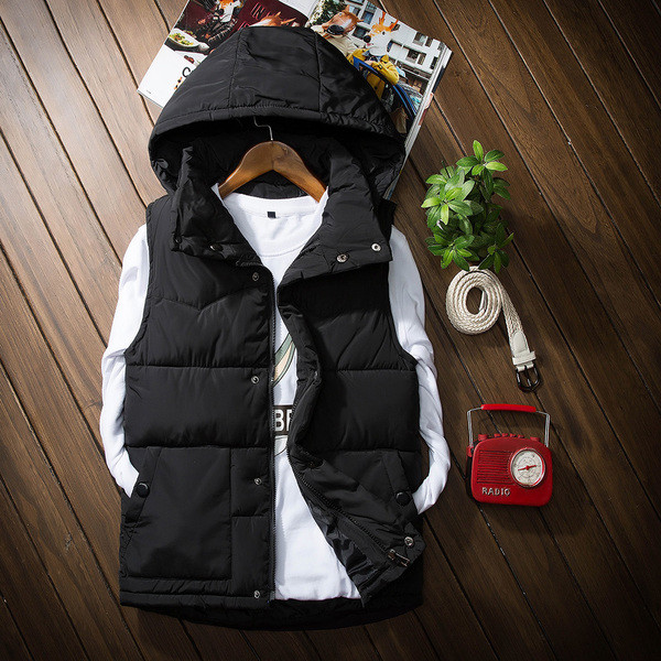 Vestă pentru bărbați cu glugă în patru culori