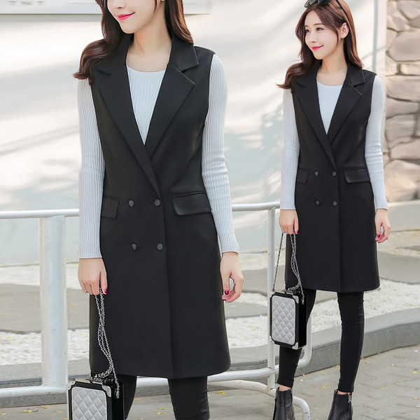 Κομψό γινεκείο γιλέκο  με μαύρο χρώμα