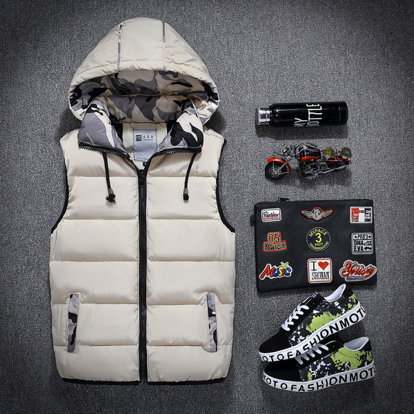 Vestă modernă pentru bărbați cu fermoar în șapte culori