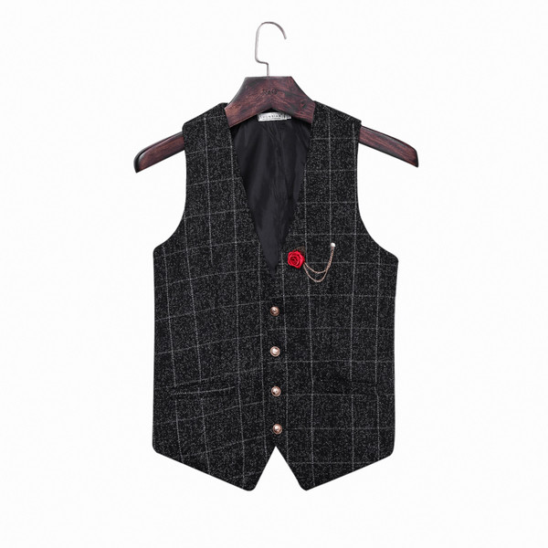 Κομψό ανδρικό γιλέκο σε μαύρο χρώμα